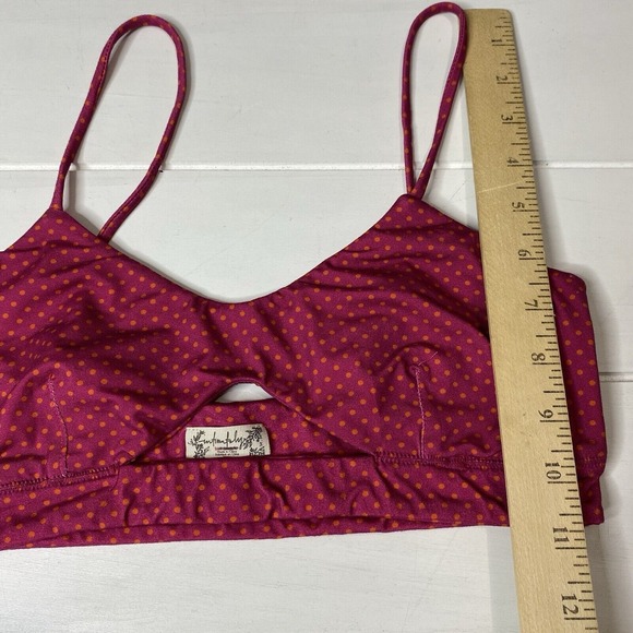 intimately free people Polka dot bralette Pink‎ And Orange Cut Out Detail Size M - Picture 9 of 12